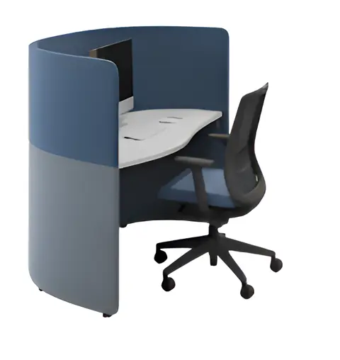 Acoustic work pod manufacturer in Mumbai - curved blue focus pod