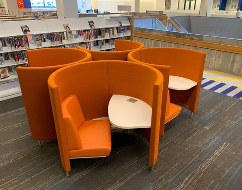Office work pod supplier in Mumbai - orange acoustic study pods